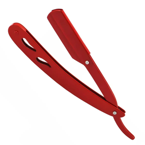 Color rojo hermosa barbería peluquería maquinillas de afeitar de una sola hoja plegable Barbero maquinillas de afeitar conjunto - Product Image 1