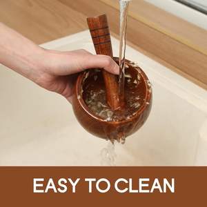 Wood Mortar and Pestle Set Wood <b>Grinder</b> Bowl for Guacamole, Salsa, <b>Herb</b> Crusher and Pill Manual Bowl Seasonings Pill Crusher - Product Image 5