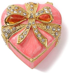 New Design Metal Jewelry <b>Box</b> <b>Heart</b> <b>Shaped</b> Earring Keepsake <b>Box</b> Ring Necklace Storage <b>Box</b> For Thanksgiving Gift - Product Image 3