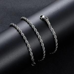 Collar de Cadena con Eslabones Trenzados de Plata de Ley con Diamantes Cultivados en Laboratorio, Chapado en Oro, Estilo Hip-hop, Unisex, para el Mercado Internacional - Product Image 4