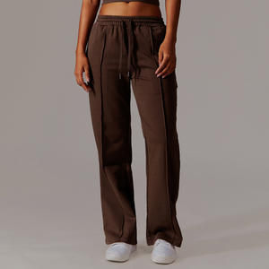 Pantalons de survêtement pour femmes, taille haute, coupe ample, jambe droite, poche, décontractés, polyvalents, pour le plein air, le salon, les vêtements de sport, 2026 - Product Image 4
