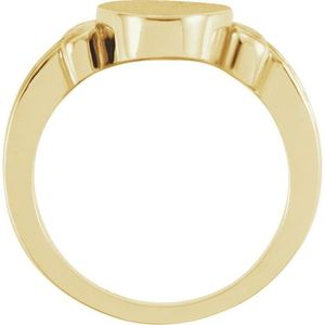 Oval Signet <b>Ring</b> Trendy 18K Gold Plated Princess Cut Diamond Inlay Geometric Number Shape Perfect Gift for Children - Product Image 2