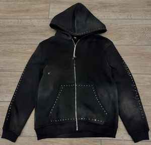 Sudadera con capucha unisex personalizable 100% algodón lavado ácido de alta calidad bordado estilo casual vintage con logotipo personalizado para invierno - Product Image 6