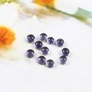 Lote al por Mayor de Piedras Preciosas Sueltas Calibradas de Iolita Natural AAA de 2.50X2.50MM, Cabujón Redondo con Base Plana para Joyería - Product Image 3
