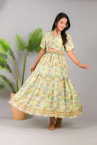 Vestido largo de seda para mujer de la mejor calidad, ropa de verano Vintage India larga con estampado Floral, Vestido de playa bohemio informal suave - Product Image 6