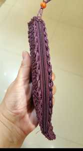 Colorful Bohemian Vintage Straw Handmade Beach <b>Bag</b> Women Crochet Fan Shaped Purse Summer <b>Raffia</b> Clutch Customized Dark Purple - Product Image 2