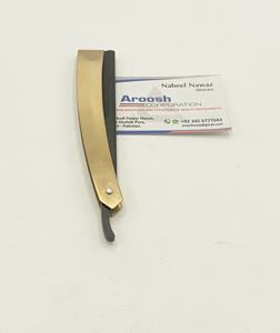 Maquinilla de afeitar profesional recta al por mayor, herramienta de barbero manual sostenible con logotipo personalizado, hoja deslizante de oro negro para uso facial y corporal - Product Image 2
