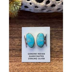 Boucles d'oreilles pendantes Navajo en turquoise et argent sterling, motif papillon et cœur serti clos, incrustées de diamants, style tendance - Product Image 1