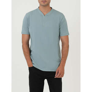 Polo décontracté DUARTE personnalisé avec logo, coupe classique, design uni, fermeture éclair, broderie, techniques de coloration foncée, tailles XL à 6XL, manches courtes - Product Image 1
