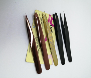 Pince à sourcils cosmétique en acier inoxydable plaqué or rose or noir Plasma incliné conception pointue pour l'épilation incarnée - Product Image 2