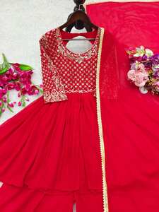 Lancement de la nouvelle collection de robes Sharara Palazzo de Zain Exports, pour les fêtes, modernes, toutes saisons, en tissu pur faux georgette, lourd - Product Image 5