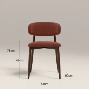 RUST RED & WALNUT WALNUT & BLUSH HALSTON DINING <b>CHAIR</b> - Product Image 6