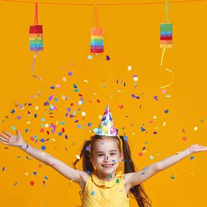<span class=keywords><strong>Kit</strong></span> de mini piñata en papier cylindrique arc-en-ciel à tirer, jetable, <span class=keywords><strong>pour</strong></span> fête mexicaine de tacos, anniversaire d'enfants, Nicro Custom 1 pièce - Product Image 5