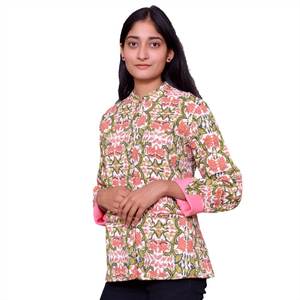 Veste matelassée en diamant, bloc de main imprimé, rembourré avec couche de coton doux, pour femmes, meilleure qualité - Product Image 5