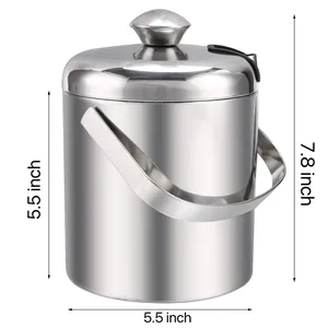 ถังแช่ไวน์สเตนเลสแบบผนังสองชั้นพร้อมฝาปิดทำจากโลหะทองแดงดีไซน์แบบทุบสำหรับงานเลี้ยงเบียร์/ไวน์ใหม่ล่าสุด - Product Image 2