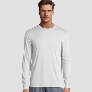 Shirt Custom Logo 230GSM 60% Polyester Cationic Fleece <b>Long</b> Sleeve Tights Workout Clothing <b>Men</b> Compression GYM T Shirt - Product Image 5