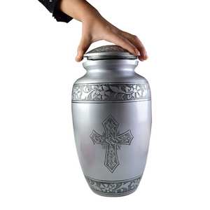 Nouveau look avec conception de prix raisonnable et urne fabriquée pour les cendres urne funéraire pour la crémation d'urne en métal blanc humain de qualité supérieure - Product Image 6