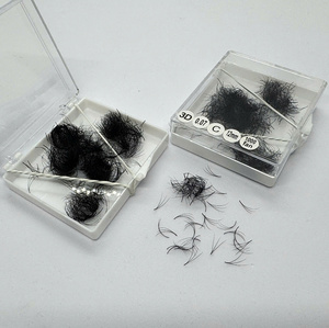 Extensiones de Pestañas de Cachemira con Base Puntiaguda 3D, Abanicos de Volumen Premontados de Tallo Corto, Bandejas de Pestañas Suaves de PBT con Aspecto Natural, Caja con Logotipo Personalizado - Product Image 6