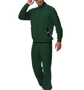 Conjunto Deportivo Básico para Hombre, Tallas Grandes, 2 Piezas, Sudadera con Capucha y Pantalones, Ropa Deportiva para Gimnasio, Fitness, Jogging, con Cremallera Completa, 100% Primavera - Product Image 4