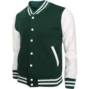 Veste universitaire en toile unisexe à conception personnalisée vente en gros de broderies en chenille pour hommes support Letterman de baseball en cuir surdimensionné - Product Image 1