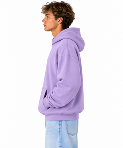 เสื้อฮู้ดดี้ผู้ชายไซส์ใหญ่ สีลาเวนเดอร์ ผ้าฟลีซ สีพื้น ดีไซน์กระเป๋าแบบลำลอง เสื้อกันหนาวสำหรับฤดูหนาว ODM โพลีเอสเตอร์/คอตตอน - Product Image 3