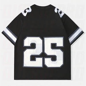 Mens <b>Y2K</b> Graphic Oversized American Football Jersey T-Shirt Custom Name Number Letter Print 100% Polyester Sportswear V-Neck - Product Image 2