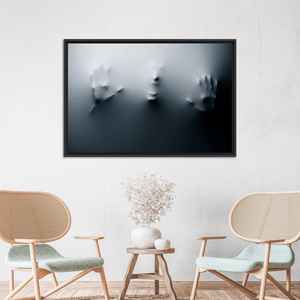 Screaming Man Abstract Printed Canvas Art: Modern Glass Print,<b>BLACK</b> <b>FRAMED</b> CANVAS - Product Image 1