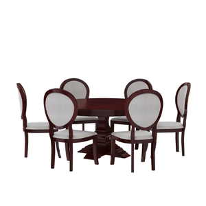 Nouveauté Meubles de luxe Tables de salle à manger Ensemble de table à manger ronde Ensemble de table et chaises en bois massif d'acajou - Product Image 6