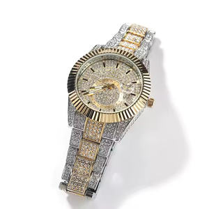 Reloj de pulsera analógico de cuarzo de lujo para hombre con diamantes de moissanita, reloj premium para reuniones de negocios, bodas y uso diario - Product Image 1