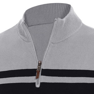 Suéteres de punto de diseño personalizado para hombre, cárdigan y suéter transpirables de lana de algodón de color sólido a la moda - Product Image 2