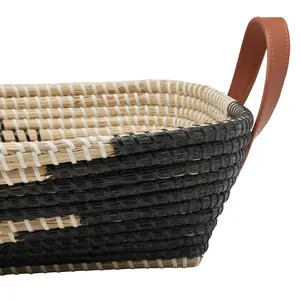Cesta de Almacenamiento Rectangular de Pasto Marino Natural Ecológica de Alta Calidad, Diseños OEM Personalizables, Estilo Boho, Hecha a Mano, Multifuncional, 0-1L - Product Image 4
