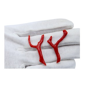 17 quilates partido par italiano Coral rojo forma de palo de alta calidad piedra preciosa suelta pulido Coral áspero - Product Image 2