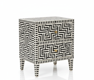 โต๊ะข้างเตียงไม้ฝังกระดูกสไตล์แฟนตาซี งานฝีมือคุณภาพพรีเมียม ทนทาน ลายดอกไม้ สำหรับเฟอร์นิเจอร์ห้องนั่งเล่น - Product Image 3