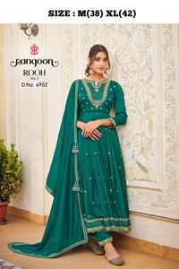 El último diseñador Faux Georgette Seda Bordado Secuencia Trabajo Sharara Traje Por Fab Zone - Product Image 2