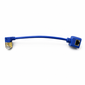 90-Grad-Winkel RJ45 Cat6 Cat6A Ethernet-Verlängerungskabel Stecker auf Buchse Abgeschirmtes STP Blankes Kupfer Netzwerk-Patchkabel - Product Image 1