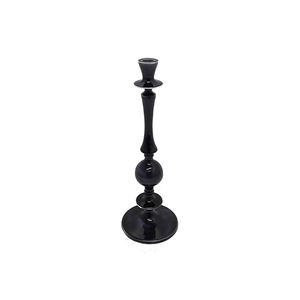 Portavelas decorativo de hierro negro mate para el hogar, portavelas cónico de tamaño pequeño para decoración para el hogar y la sala de estar, hecho a mano - Product Image 1