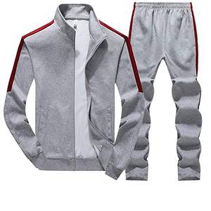 Slim Fit Tracksuitแฟชั่นสบายๆSweatsuitผู้ใหญ่เหงื่อชุดวิ่งออกกําลังกาย 2 ชิ้นชุดไนลอนโพลีเอสเตอร์ชุดกีฬา - Product Image 5