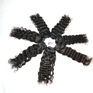 Extensiones de Cabello Humano Virgen Ondulado de Templo Indio al por Mayor, con Cutícula Alineada, Calidad Natural, Tejido Profundo, Fabricantes - Product Image 1