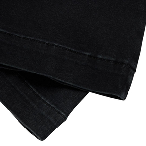 Jeans évasés taille haute, denim extensible noir, coupe slim bootcut, style 5 poches, jeans tendance et confortables pour femmes - Product Image 2