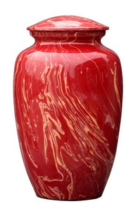 Urna Funeraria de Aluminio Hecha a Mano para Cenizas Humanas, Urna Conmemorativa Grande para Adultos, Urna de Metal Artesanal con Remolino Rojo para Entierro - Product Image 4