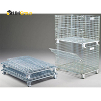 Entrepôt personnalisé Stockage de marchandises Conteneur pliable durable en métal galvanisé acier empilable en treillis métallique