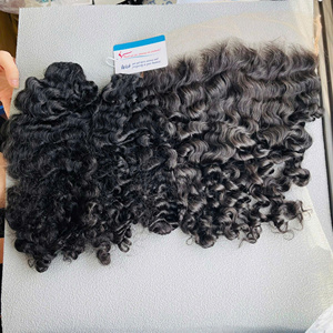 Paquets de cheveux bouclés birmans en gros Extensions de cheveux de trame de cheveux humains vierges vietnamiens Big Fuzz Curly - Product Image 2
