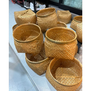 Cesta de bambú tejida a mano con tejido apretado no transparente de gran tamaño para almacenamiento y organización en el hogar - Product Image 4