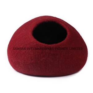 Top Selling Wholesale New Zealand Merino Wool Felt Cat Cave Pet <b>Bed</b> Indoor Multi Purpose Pet Houses Handmade by Nepalese Women - Product Image 2