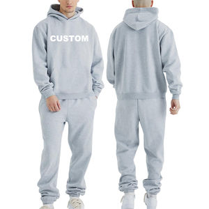 Custom logo Sweatsuit For Mens <b>Oversized</b> <b>Sweatpants</b> and Hoodie Sets Streetwear No String Hoodies Tracksuit for Mens - Product Image 1