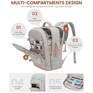 Sac à dos de voyage pour femme, 40l Carry On Backpack Flight Approved, Tsa Personal Item Backpack Convient pour ordinateur portable 17 pouces - Product Image 3