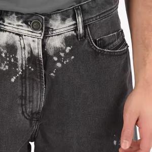 Nuevos pantalones cortos de mezclilla transpirables de retales personalizados, pantalones vaqueros holgados cortos para hombres, pantalones cortos desgastados lavados de punto de tela vaquera para hombres - Product Image 5