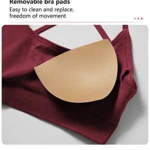 ชุดออกกำลังกาย 2 ชิ้น สีเบจ สำหรับผู้หญิง ยกกระชับสะโพก เสื้อชั้นในกีฬา กางเกงเลกกิ้ง สำหรับวิ่ง โยคะ ฟิตเนส ออกกำลังกายในยิม - Product Image 4