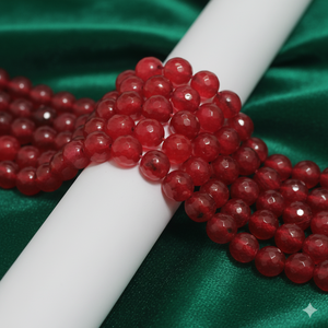 Beadsnfashion 10mm Zed Cut Round <b>Beads</b> in Black/<b>Red</b> for DIY Jewelry Bracelet and Necklace Making - Product Image 1
