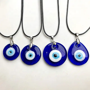 Exclusivo turco mal de ojo colgante collar vidrio cuero cuerda turco proteger suerte collar gargantilla amuleto regalo de Navidad - Product Image 6
